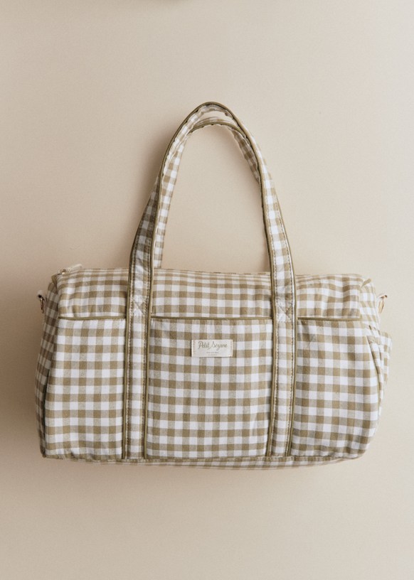 Diaper Bag - Green Gingham - Organic Cotton - Sézane