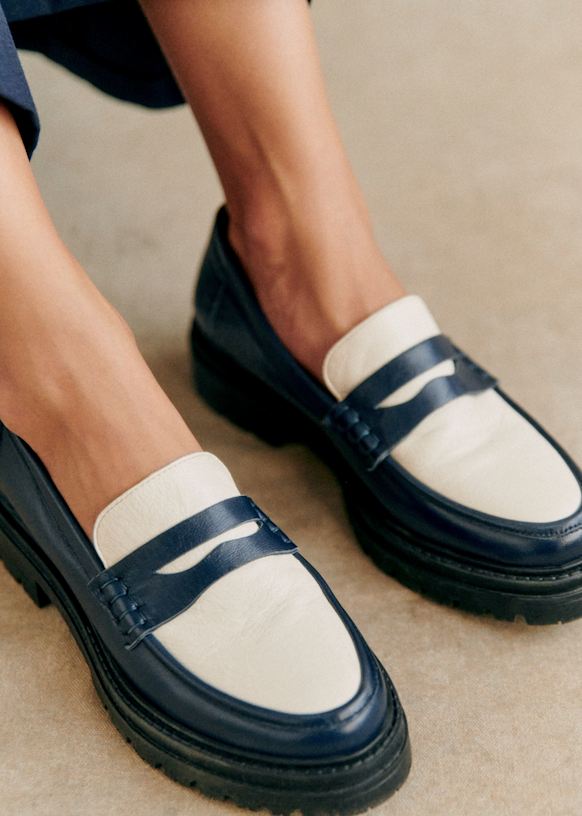 Albane Loafers - Multi navy - Smooth ovine leather - Sézane