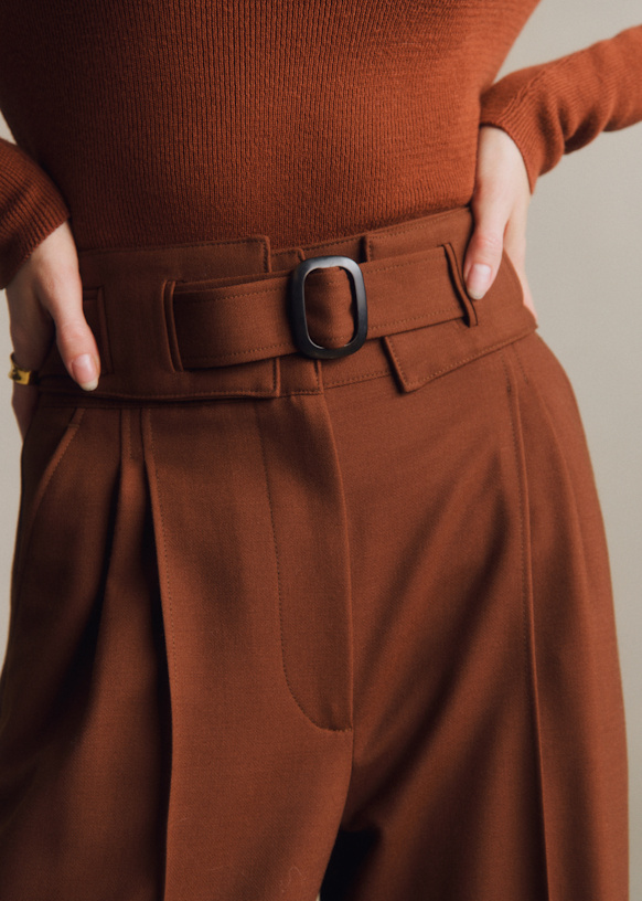ZEONE Pant - Chocolate - Recycled polyester - Sézane