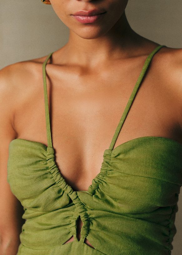 sasha grey green dress Sasha Green Mock Neck Sweater Dress main image 0