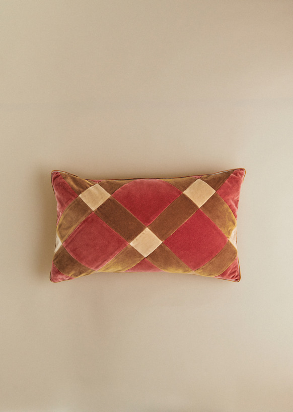 Kissen Samt Patchwork - Klein modell