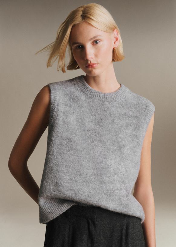 Samuel Jumper - Mottled Grey - Baby Alpaca - Sézane