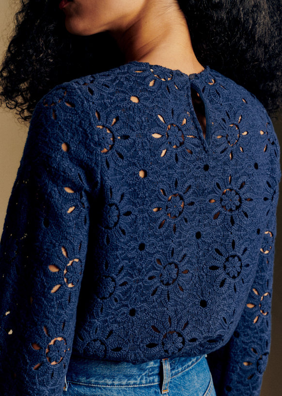 sesane JESSE ブラウス エクリュ サイズ38 Jesse Blouse - Blue - Organic Cotton - Sézane