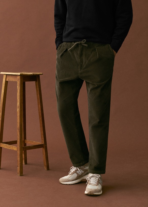 Corduroy trousers - Dark green - Kids | H&M IN
