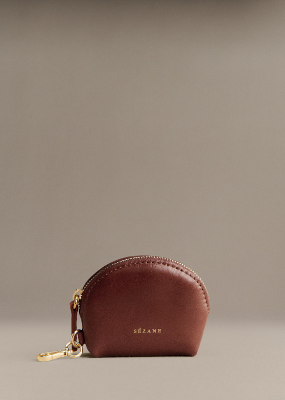 Sacha Coin Purse - Brown Croco - Crocodile-embossed cowhide