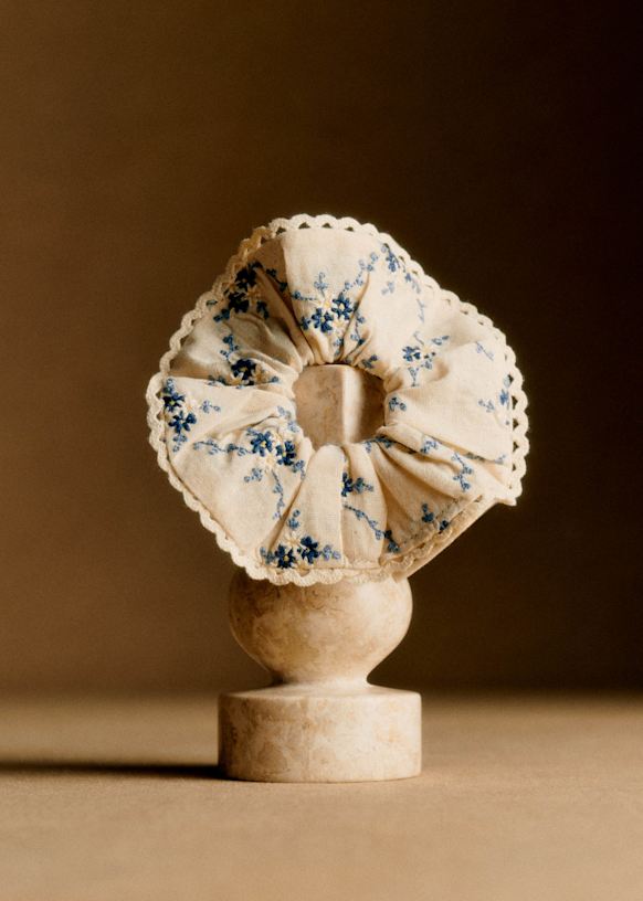 Hair Scrunchie - Fiori Rossi Print - Cotton - Sézane