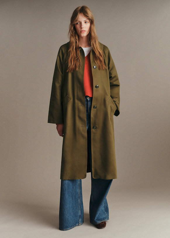 Clyde Coat - Dark Green - Organic Cotton - Sézane