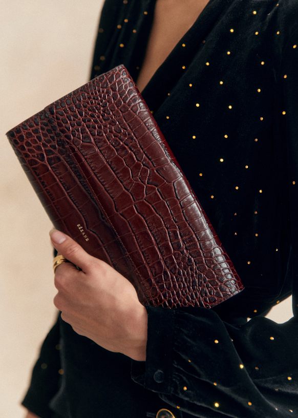 Leonie Pouch - Glossy Black - Smooth cowhide leather - Sézane