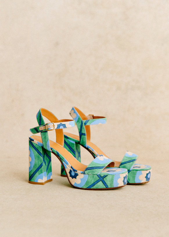 Maribel High Sandals - Sézane x Momonì - Rimini - Linen - Sézane