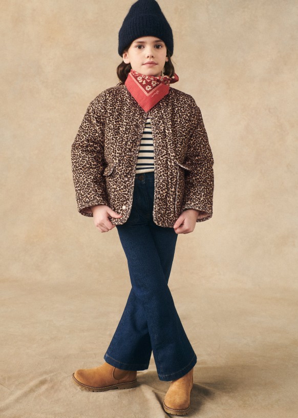 Farel Jacket - Leopard Beige - Cotton - Sézane
