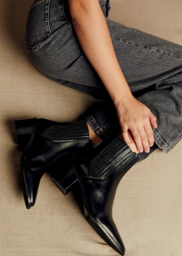 Johanne Ankle Boots - Taupe - Bovine leather - Sézane