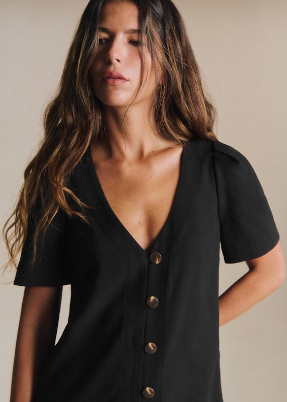Vennila dress - Black - Viscose ECOVERO™ LENZING™ - Sézane