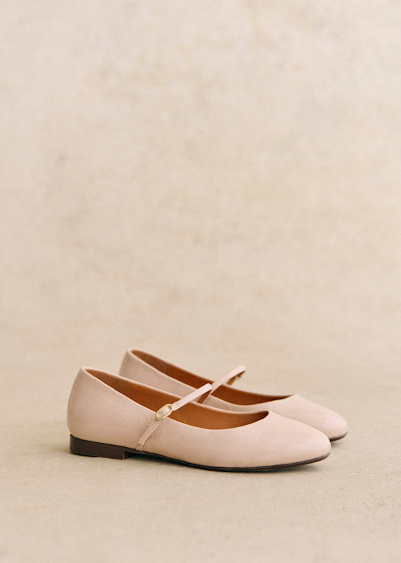【美品】Sezane MELINE ローバレリーナ　24 Méline Low Ballet Flats - Patent Light Pink - Bovine leather - Sézane
