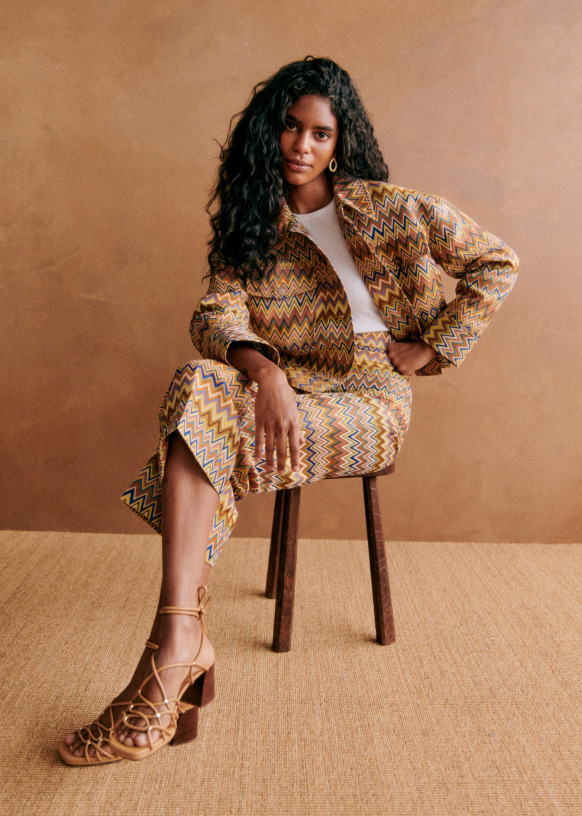 Veste Erwann Jacquard Zigzag Polyester Sezane