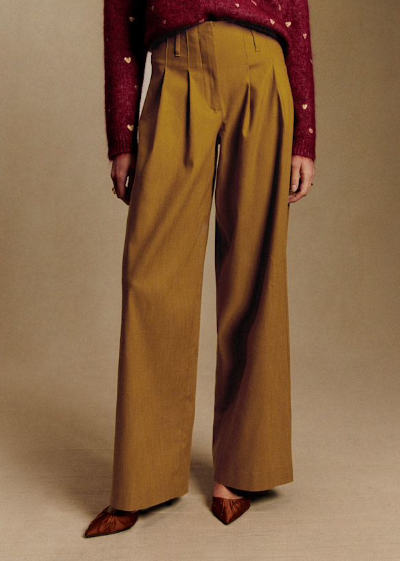 MYLAN Pant - Mustard - Viscose ECOVERO™ LENZING™ - Sézane