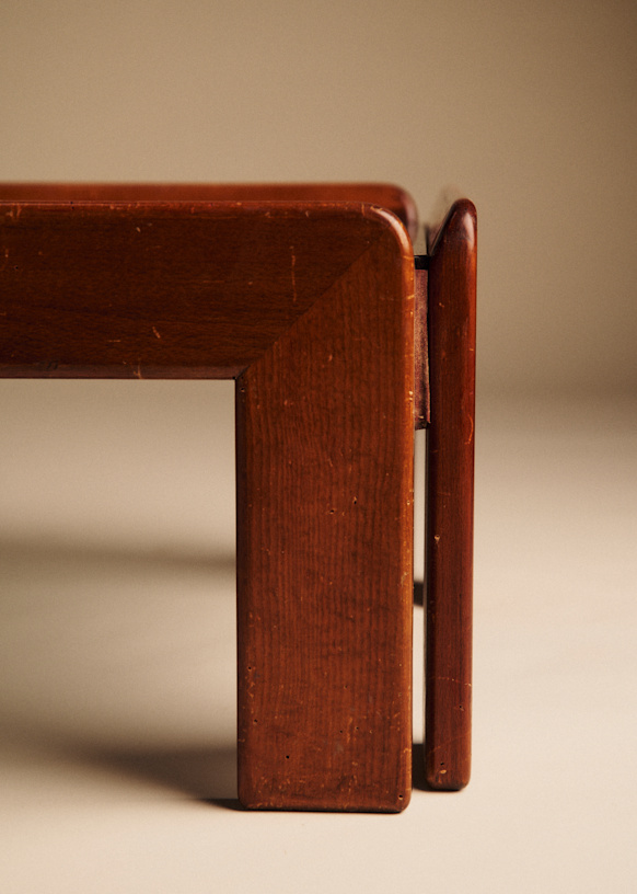 Table basse glass and wood vintage
