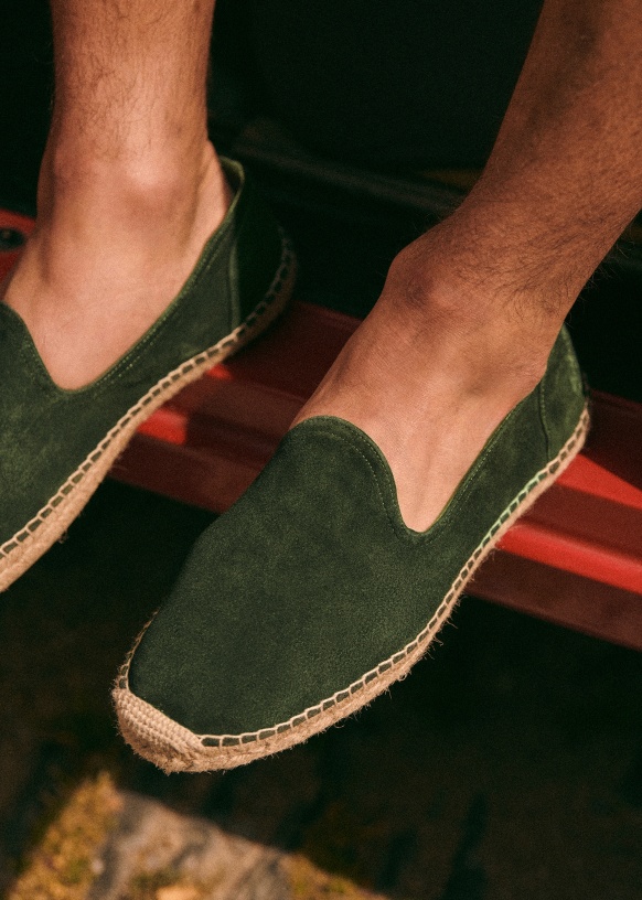 Espadrilles Gerry Daim Kaki Cuir Octobre Editions