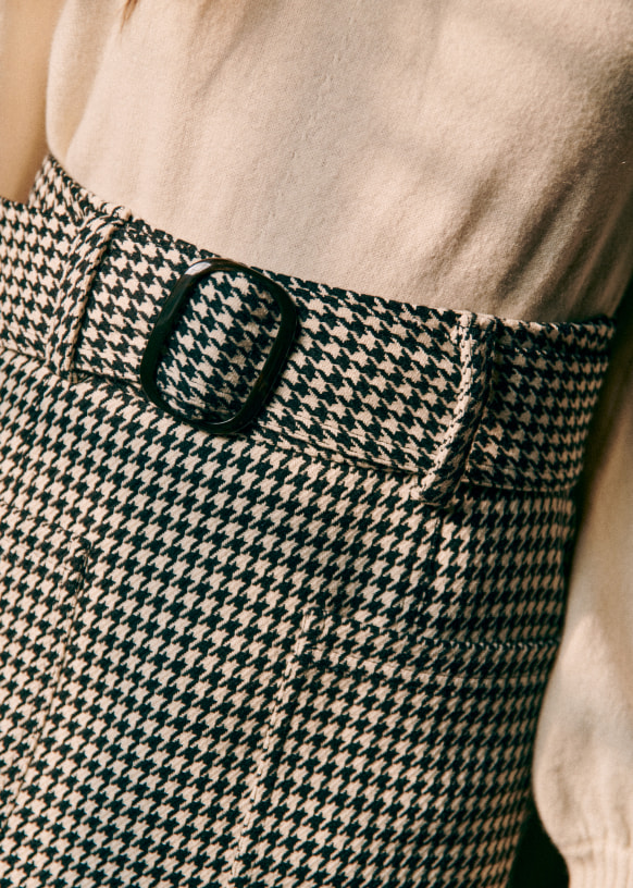 Gillie Skirt - Houndstooth - Virgin wool - Sézane