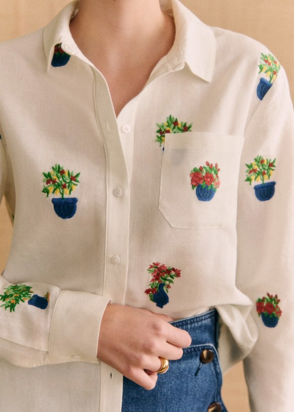 Tomboy Shirt - Sézane x Momonì - Jardini - Linen - Sézane
