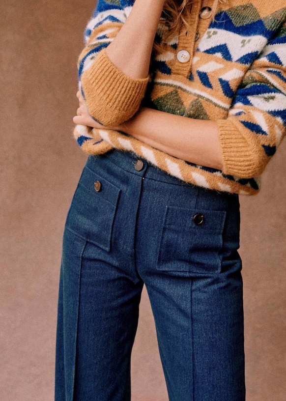 Dan パンツ - デニム - コットン - Sézane