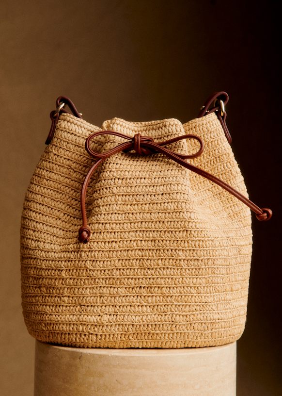 セザンヌ◆SEZANE◆Farrow ラフィアショルダーバッグ ナチュラル SEZANE】FARROW BAG Natural Raffia (SEZANE/ショルダーバッグ