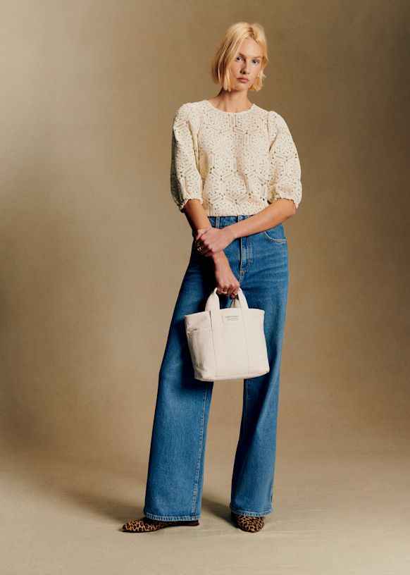 ミニトートバッグ - レオパード - コットン - Sézane