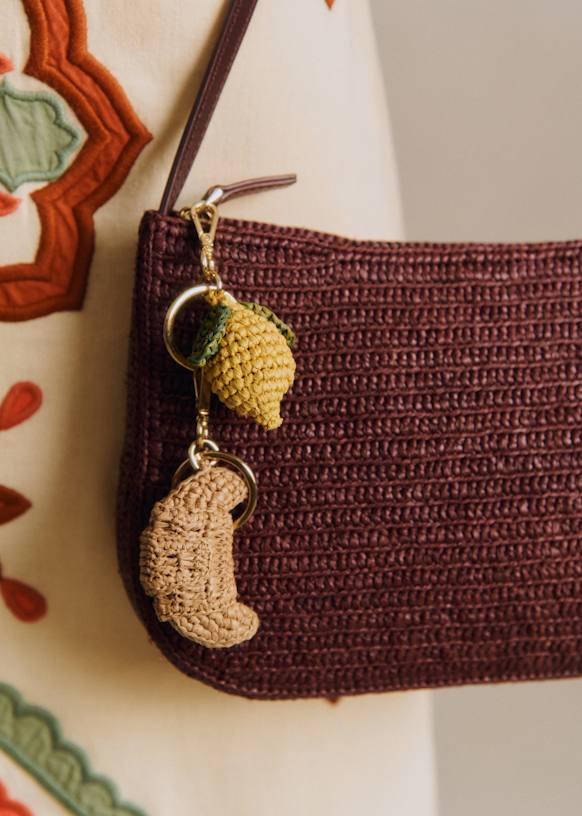 Lemon Bag Accessory - Yellow Raffia - Raffia - Sézane