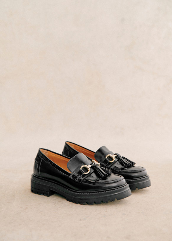 Amy Loafers - Glossy Black - Bovine leather - Sézane