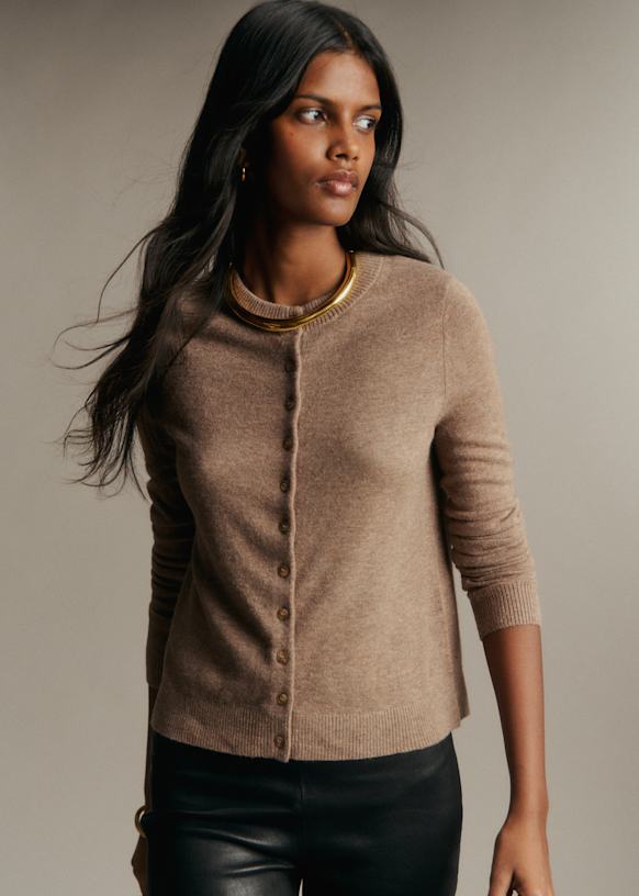 Lisa Cardigan - Light Heather Taupe - Farmed yak wool - Sézane
