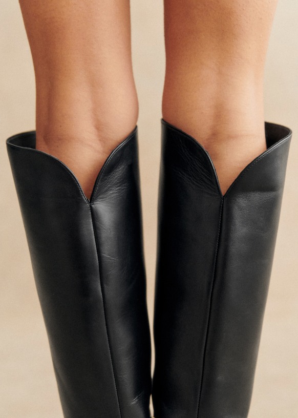 Amandine Boots - Smooth Burgundy - Sézane