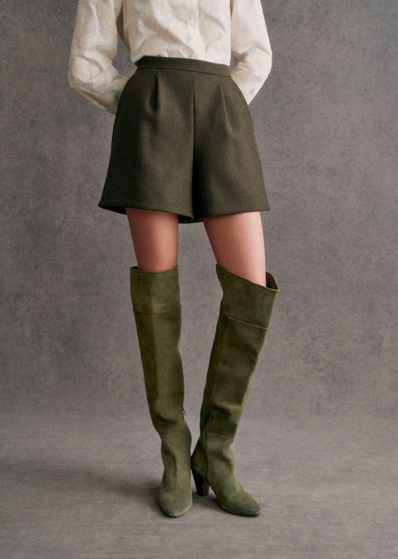 Hunter green thigh high boots 2025