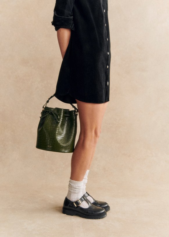 Robe Sadie Velours Noir Coton Sezane