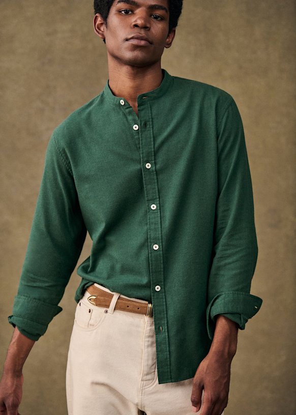 Blouse Benny Flanel Groen Biologisch katoen Octobre Editions