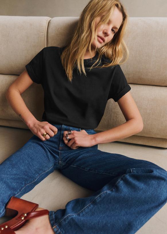 T-Shirt Conrad - Noir - Coton biologique - textile biologique - Sézane