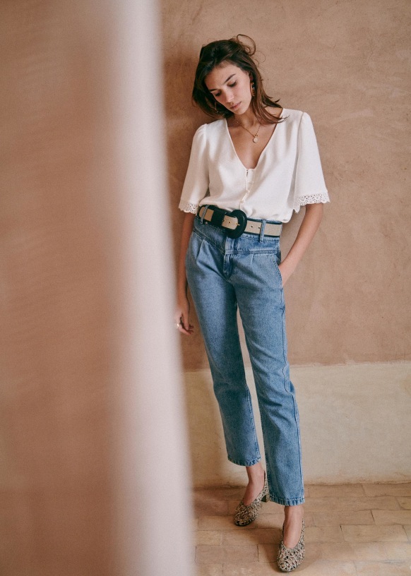 Pantalon Sam - Bleu Clair - Coton Biologique - Sézane