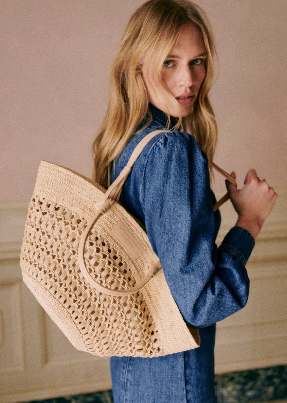 Justine Basket Natural Raffia Raffia Sezane