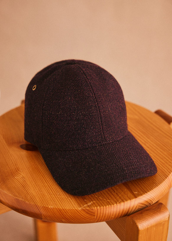 Chase Tweed Cap - Burgundy - Wool - Sézane
