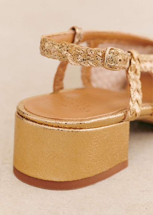【セザンヌ】Noemie ヒールパンプス Noemie Heeled Pumps - Natural Heritage Braided Leather