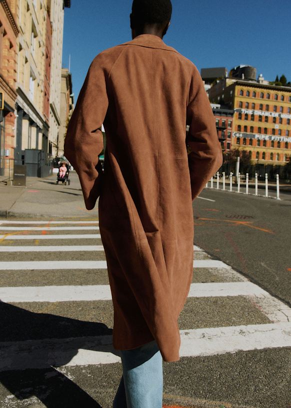 美品✨】INED 羊革 ラムレザー チェスターコート ベルト 希少色 赤 2