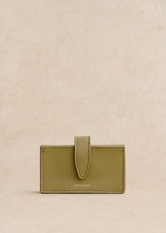 Ginette Card Holder - Smooth pistachio - Smooth cowhide leather