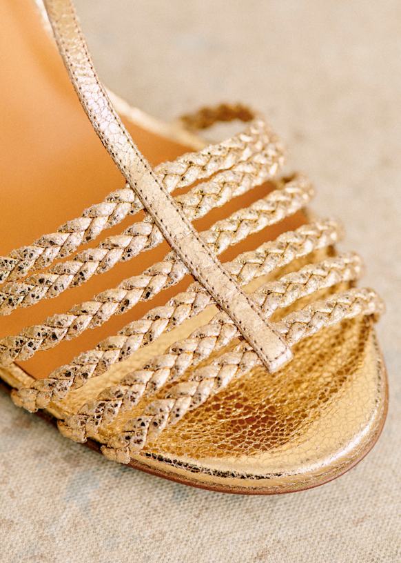 【SEZANE】ペルニール サンダル ヴィンテージゴールドメタリック Pernille Sandals - vintage gold metallic - Smooth metallic