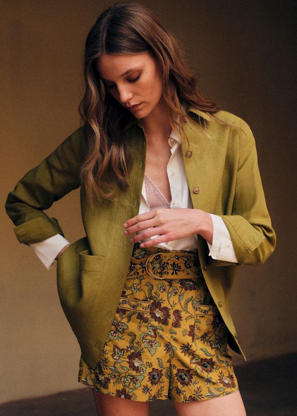 SÉZANE オリーブグリーン カーキWILLジャケットテーラードジャケット Will Jacket - Olive Green - Organic cotton - textile made from