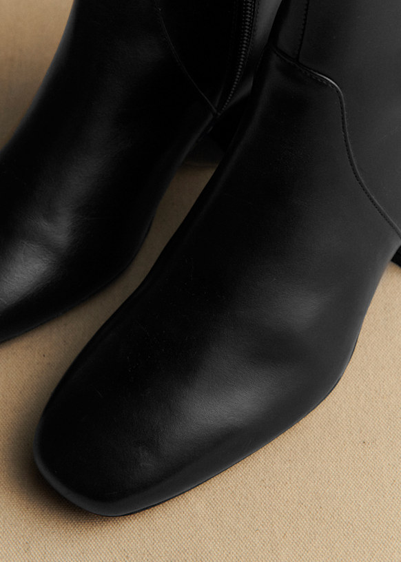 Paulette Low Boots - Glossy Chocolate - Bovine leather - Sézane