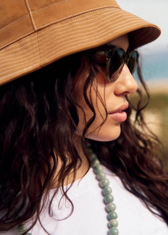 Sezane Bucket Hat Bucket hat - Navy Blue - Organic Cotton - Sézane main image 3