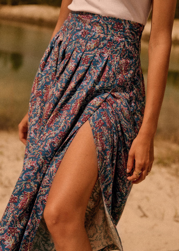 Alicia Skirt - Cara print - Viscose - Sézane