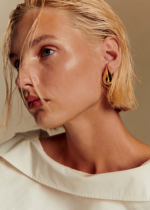 Justine Earrings - Gold - Majority recycled brass - Sézane