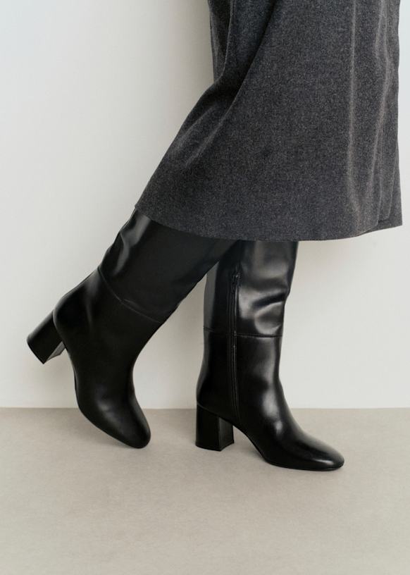 Theodora Boots - Glossy Chocolate - Bovine leather - Sézane
