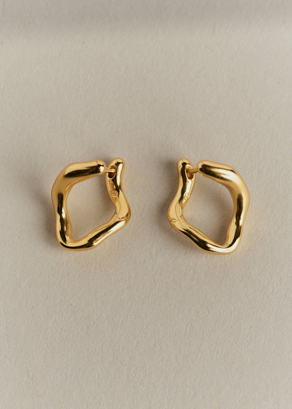Naïka Earrings - Gold - Majority recycled brass - Octobre Éditions