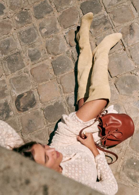 TCベージュM Colette サイハイスーツ - マスティック - 牛革 - Sézane