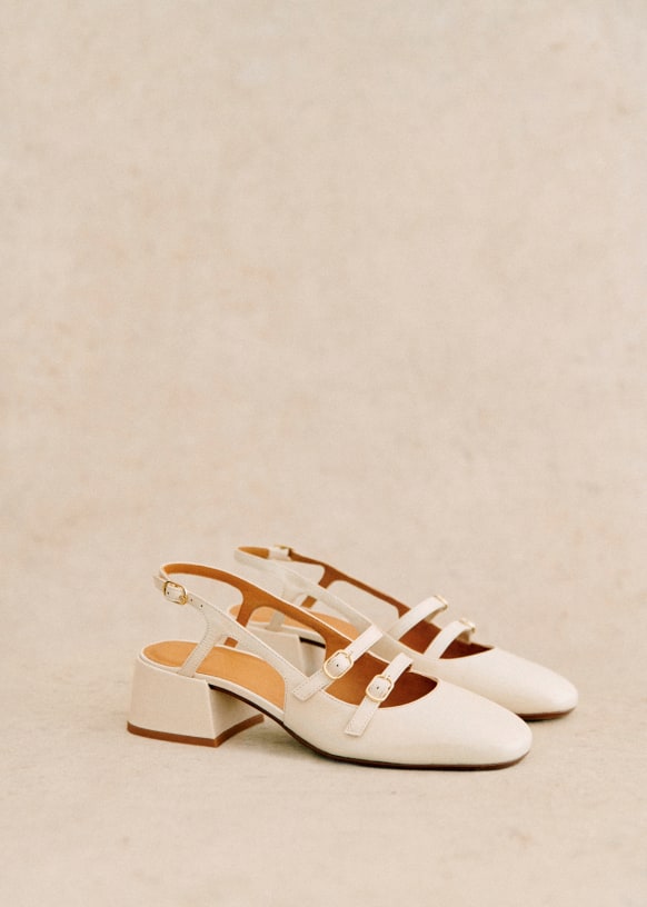 Babies Paula Argent Miroir Cuir caprin Sezane